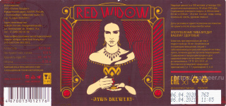 Этикетка пива Red Widow от пивоварни Jaws Brewery. Изображение №1 (фото: Андрей Атаевв)