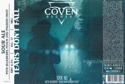 Этикетка пива TEARS DON'T FALL от пивоварни COVEN Brewery. Изображение №1 (фото: Андрей Атаевв)