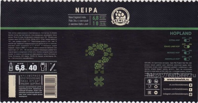 Этикетка пива NEIPA (Hopland) от пивоварни Brewlok Craft & Classic Brewery. Изображение №1 (фото: Павел Егоров)