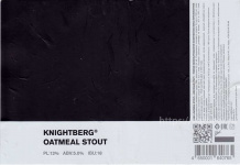 Этикетка пива Knightberg Oatmeal Stout от пивоварни Knightberg. Изображение №1 (фото: Павел Егоров)